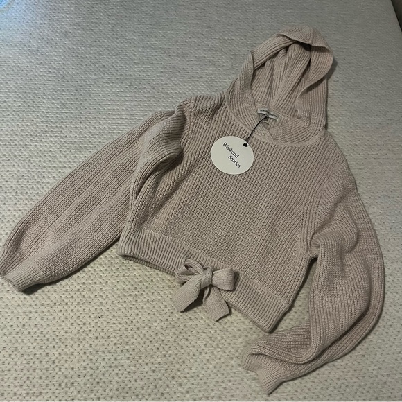 NWT WEEKEND STORIES HILARY KNIT HOODIE IN NATURAL SIZE XXS - Picture 5 of 7
